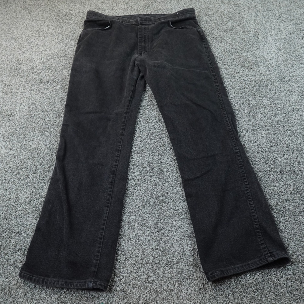 VTG Wrangler Jeans Mens 40X32 Dark Black Denim Pants Western Cowboy Cut USA 90s